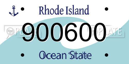 900600 Rhode Island License Plate
