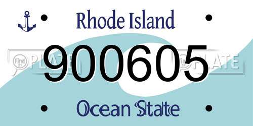 900605 Rhode Island License Plate