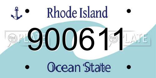 900611 Rhode Island License Plate