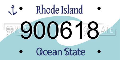 900618 Rhode Island License Plate