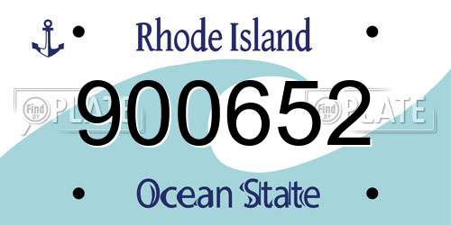 900652 Rhode Island License Plate