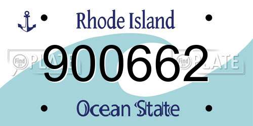 900662 Rhode Island License Plate
