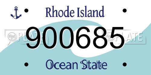 900685 Rhode Island License Plate