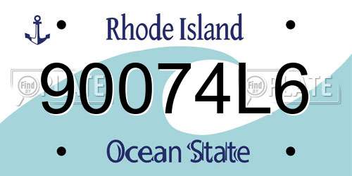 90074L6 Rhode Island License Plate
