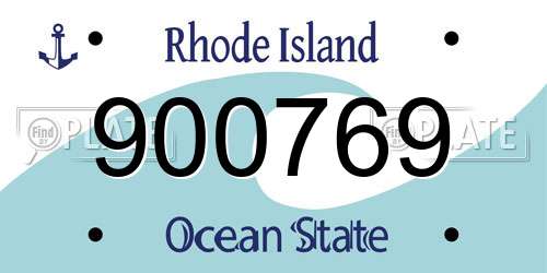 900769 Rhode Island License Plate
