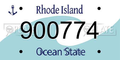 900774 Rhode Island License Plate