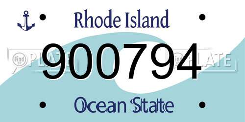 900794 Rhode Island License Plate