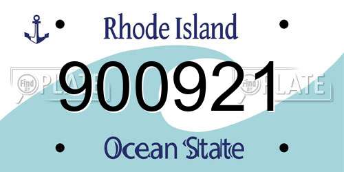 900921 Rhode Island License Plate