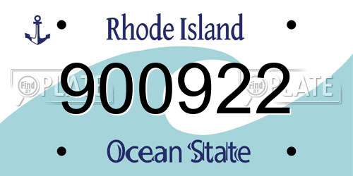 900922 Rhode Island License Plate