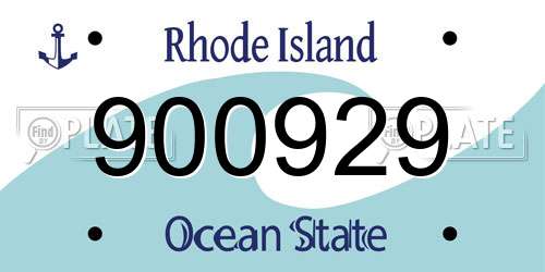 900929 Rhode Island License Plate