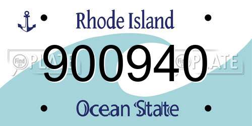 900940 Rhode Island License Plate