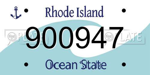 900947 Rhode Island License Plate