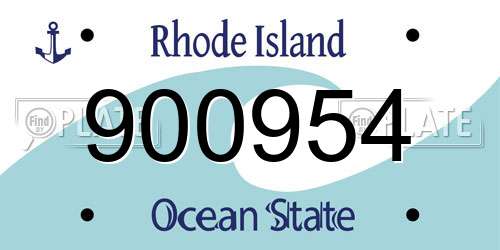 900954 Rhode Island License Plate