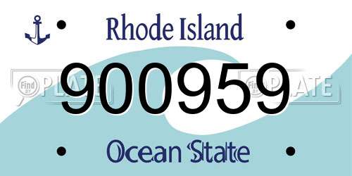 900959 Rhode Island License Plate