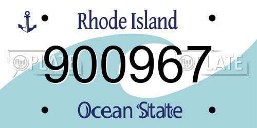 900967 Rhode Island License Plate