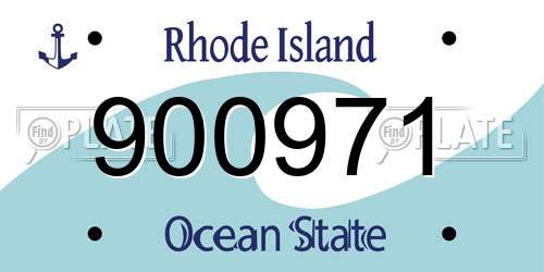 900971 Rhode Island License Plate