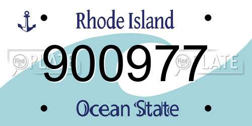 900977 Rhode Island License Plate