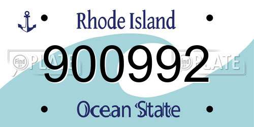 900992 Rhode Island License Plate