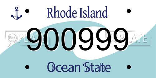 900999 Rhode Island License Plate