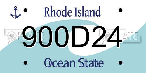 900D24 Rhode Island License Plate