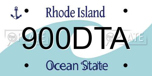 900DTA Rhode Island License Plate