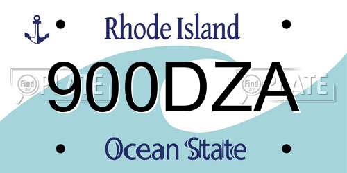 900DZA Rhode Island License Plate