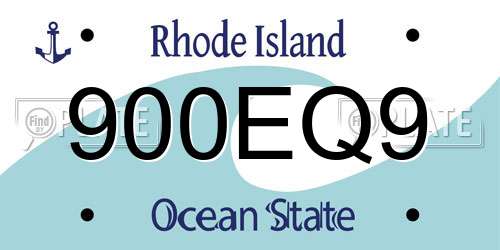 900EQ9 Rhode Island License Plate