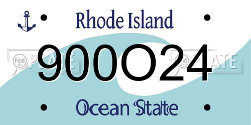 900O24 Rhode Island License Plate