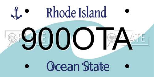 900OTA Rhode Island License Plate