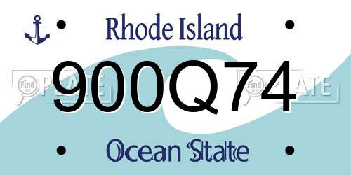 900Q74 Rhode Island License Plate