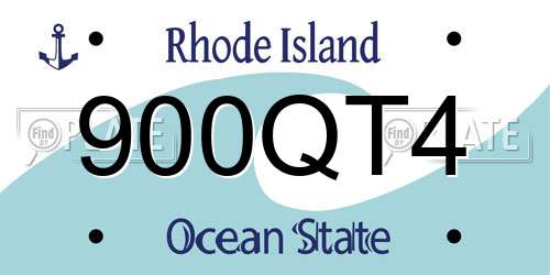 900QT4 Rhode Island License Plate