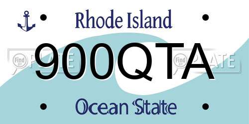 900QTA Rhode Island License Plate
