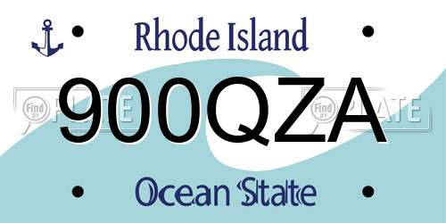 900QZA Rhode Island License Plate