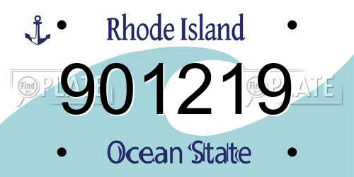 901219 Rhode Island License Plate