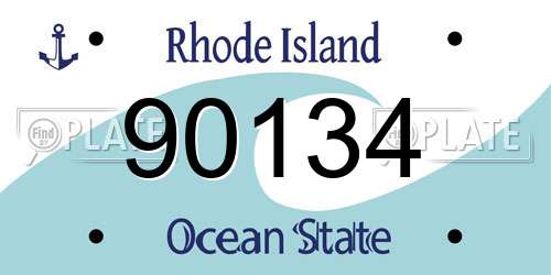 90134 Rhode Island License Plate