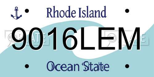 9016LEM Rhode Island License Plate