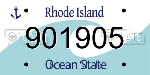 901905 Rhode Island License Plate