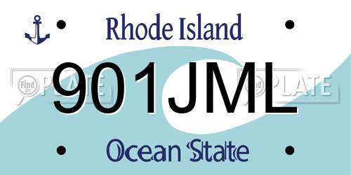 901JML Rhode Island License Plate