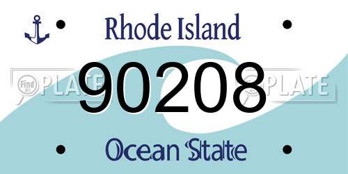 90208 Rhode Island License Plate
