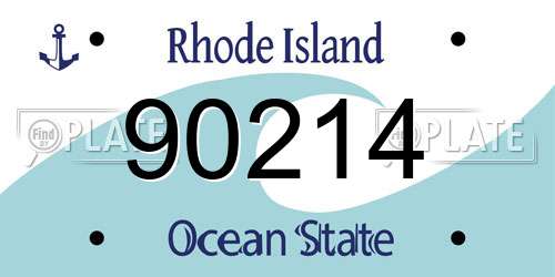 90214 Rhode Island License Plate