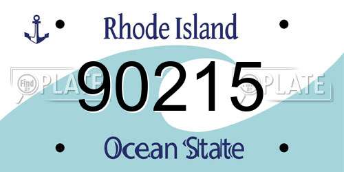 90215 Rhode Island License Plate
