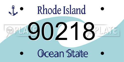 90218 Rhode Island License Plate