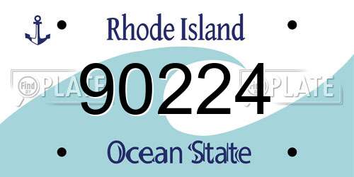 90224 Rhode Island License Plate
