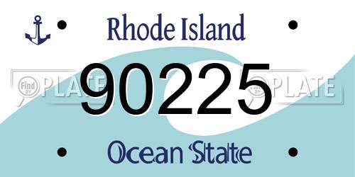 90225 Rhode Island License Plate