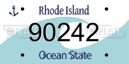 90242 Rhode Island License Plate