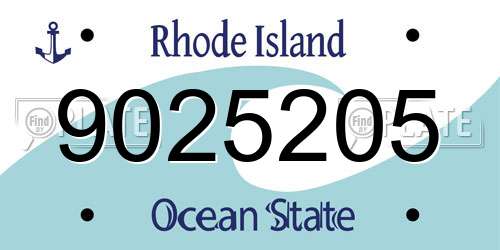 9025205 Rhode Island License Plate