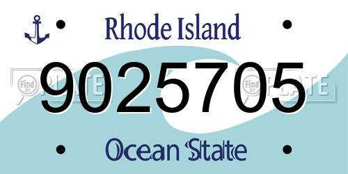 9025705 Rhode Island License Plate