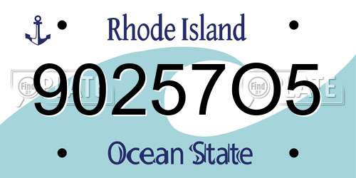 90257O5 Rhode Island License Plate