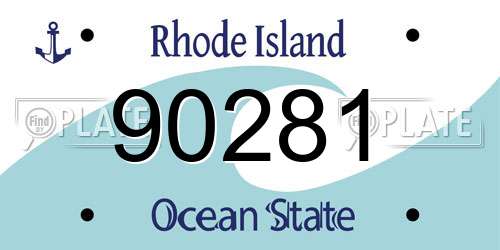 90281 Rhode Island License Plate