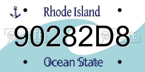 90282D8 Rhode Island License Plate